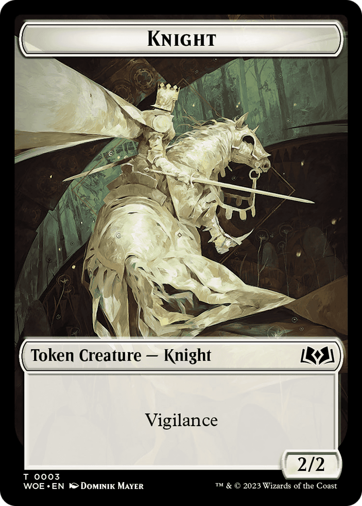Knight // Food (0011) Double-Sided Token [Wilds of Eldraine Tokens] | Tacoma Games