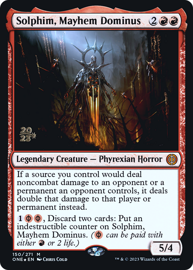 Solphim, Mayhem Dominus [Phyrexia: All Will Be One Prerelease Promos] | Tacoma Games