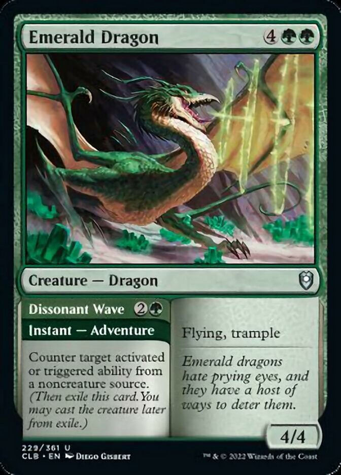 Emerald Dragon // Dissonant Wave [Commander Legends: Battle for Baldur's Gate] | Tacoma Games