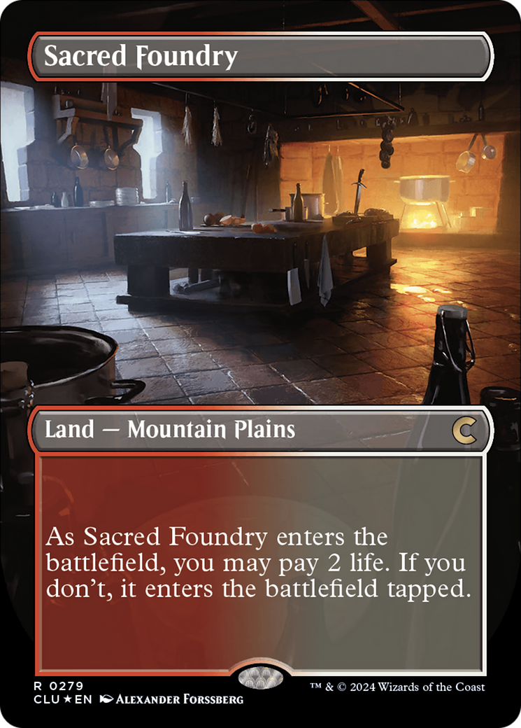 Sacred Foundry (Borderless) [Ravnica: Clue Edition] | Tacoma Games