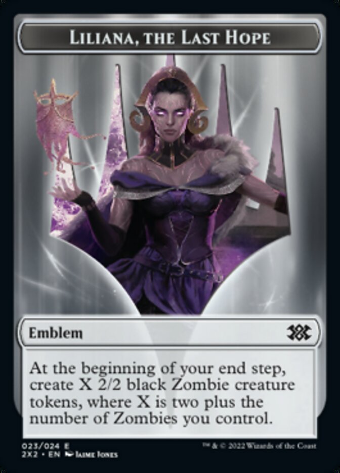 Liliana, the Last Hope Emblem // Spirit Double-sided Token [Double Masters 2022 Tokens] | Tacoma Games