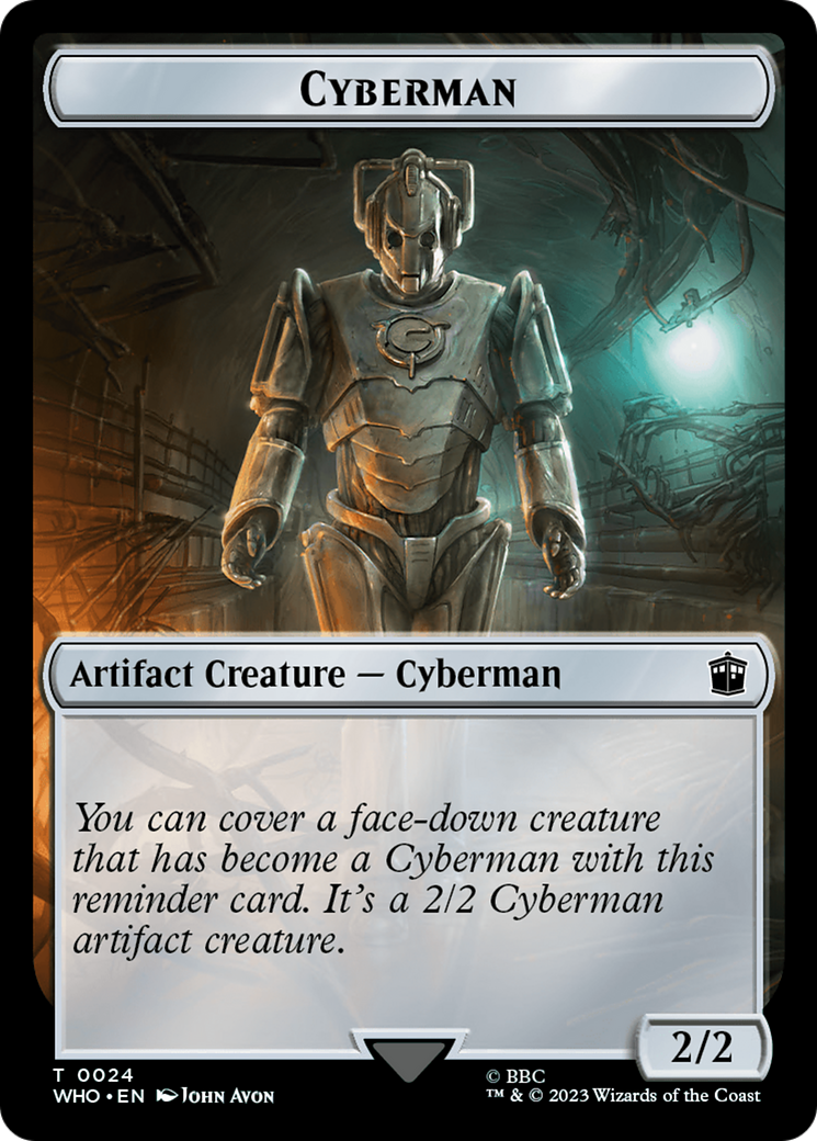 Alien // Cyberman Double-Sided Token [Doctor Who Tokens] | Tacoma Games