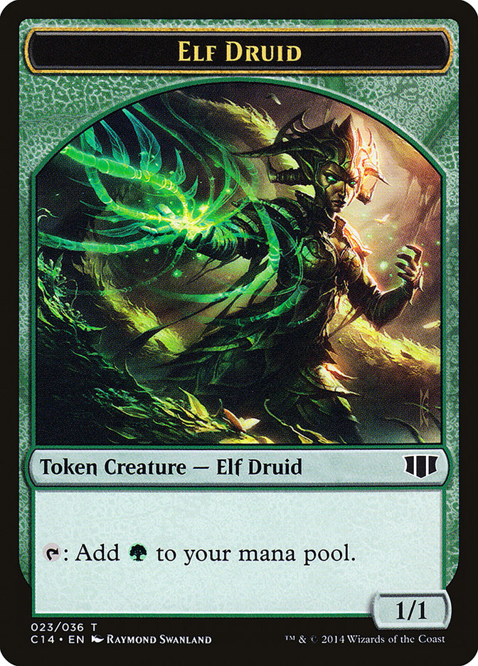 Elf Druid // Beast (020/036) Double-sided Token [Commander 2014 Tokens] | Tacoma Games