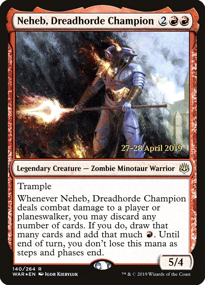 Neheb, Dreadhorde Champion  [War of the Spark Prerelease Promos] | Tacoma Games