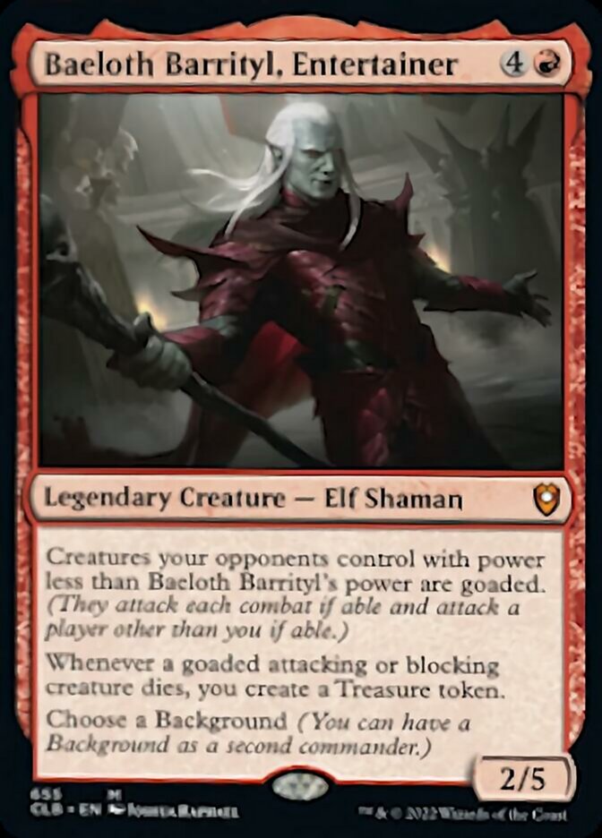 Baeloth Barrityl, Entertainer [Commander Legends: Battle for Baldur's Tacoma Games Baeloth Barrityl, Entertainer [Commander Legends: Battle for Baldur's Tacoma Games