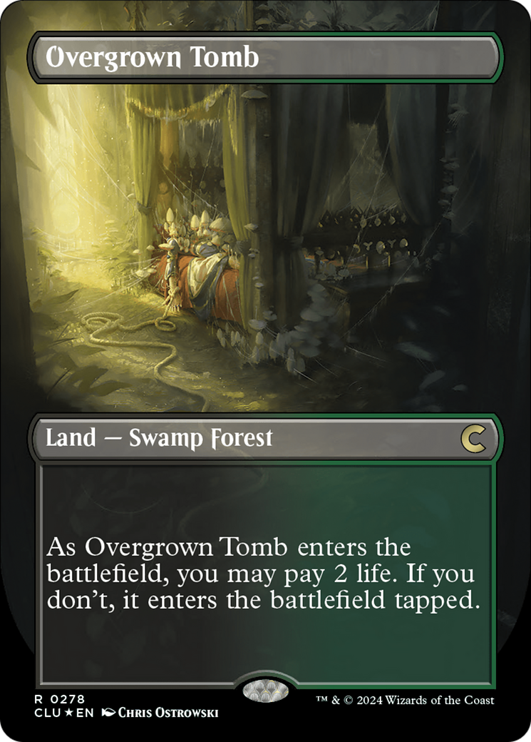 Overgrown Tomb (Borderless) [Ravnica: Clue Edition] | Tacoma Games