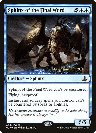 Sphinx of the Final Word [Oath of the Gatewatch Promos] | Tacoma Games