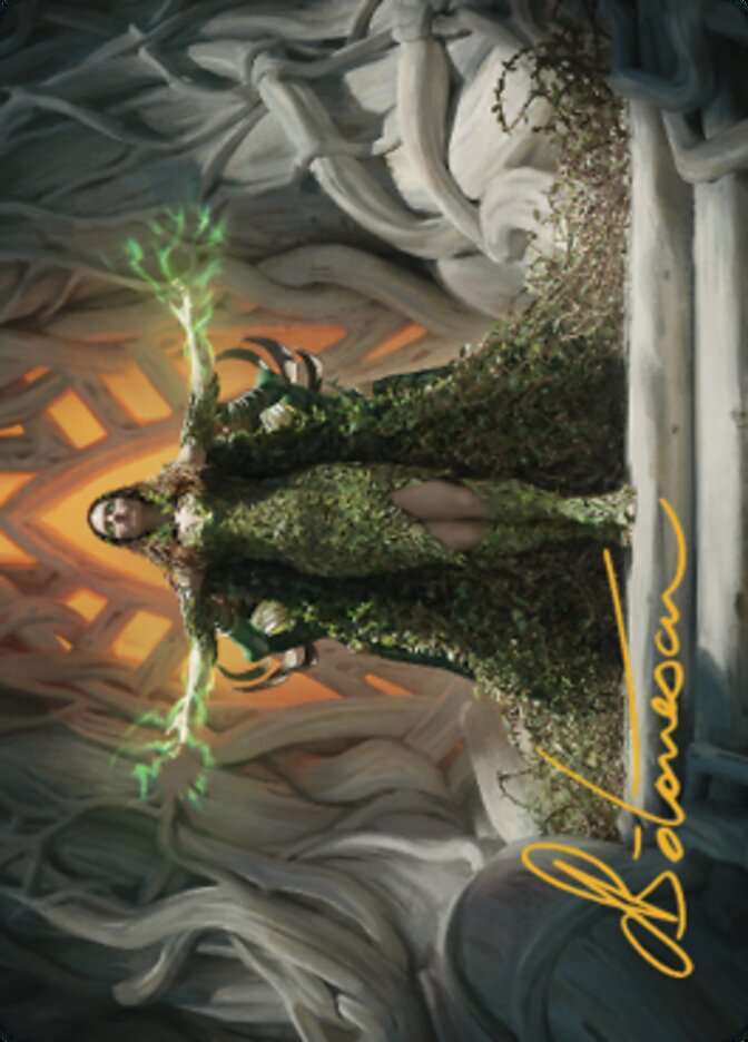 Titania, Voice of Gaea Art Card (Gold-Stamped Signature) [The Brothers' War Art Series] | Tacoma Games