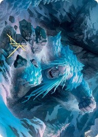 Icehide Troll Art Card (Gold-Stamped Signature) [Kaldheim: Art Series] | Tacoma Games