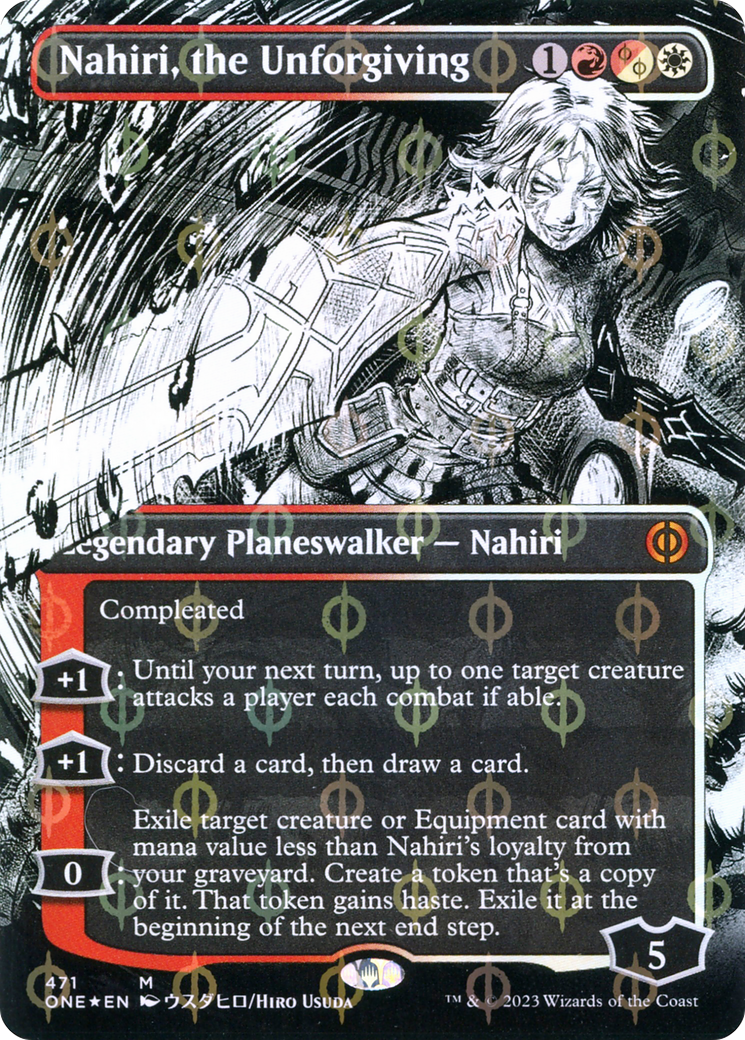 Nahiri, the Unforgiving (Borderless Manga Step-and-Compleat Foil) [Phyrexia: All Will Be One] | Tacoma Games