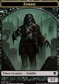 Zombie (005) // Gold (010) Double-sided Token [Commander 2017 Tokens] | Tacoma Games