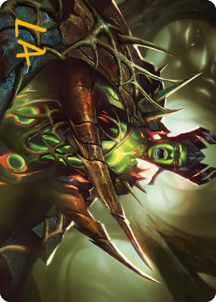 Maze's Mantle Art Card (Gold-Stamped Signature) [Phyrexia: All Will Be One Art Series] | Tacoma Games