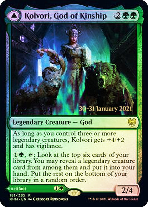 Kolvori, God of Kinship // The Ringhart Crest   [Kaldheim Prerelease Promos] | Tacoma Games