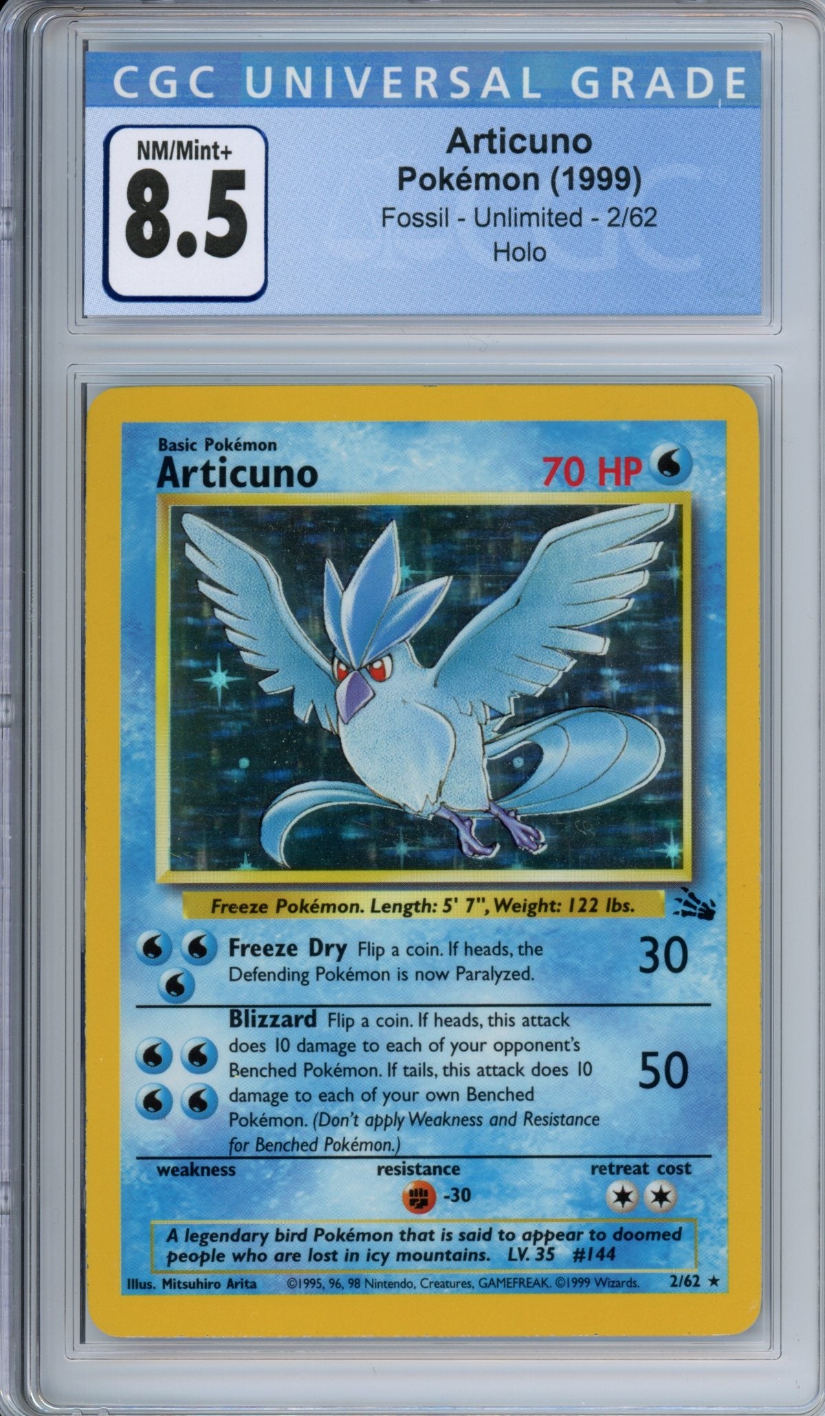 CGC 8.5 Unlimited Fossil Articuno | Tacoma Games