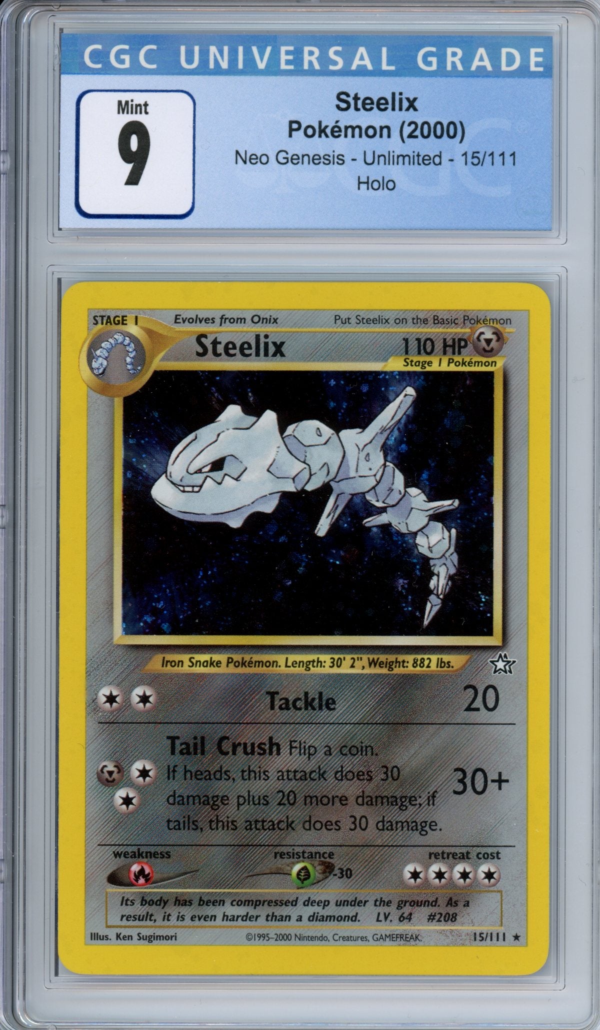 CGC 9 Unlimited Neo Genesis Steelix | Tacoma Games