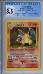 CGC 8.5 base set unlimited charizard | Tacoma Games