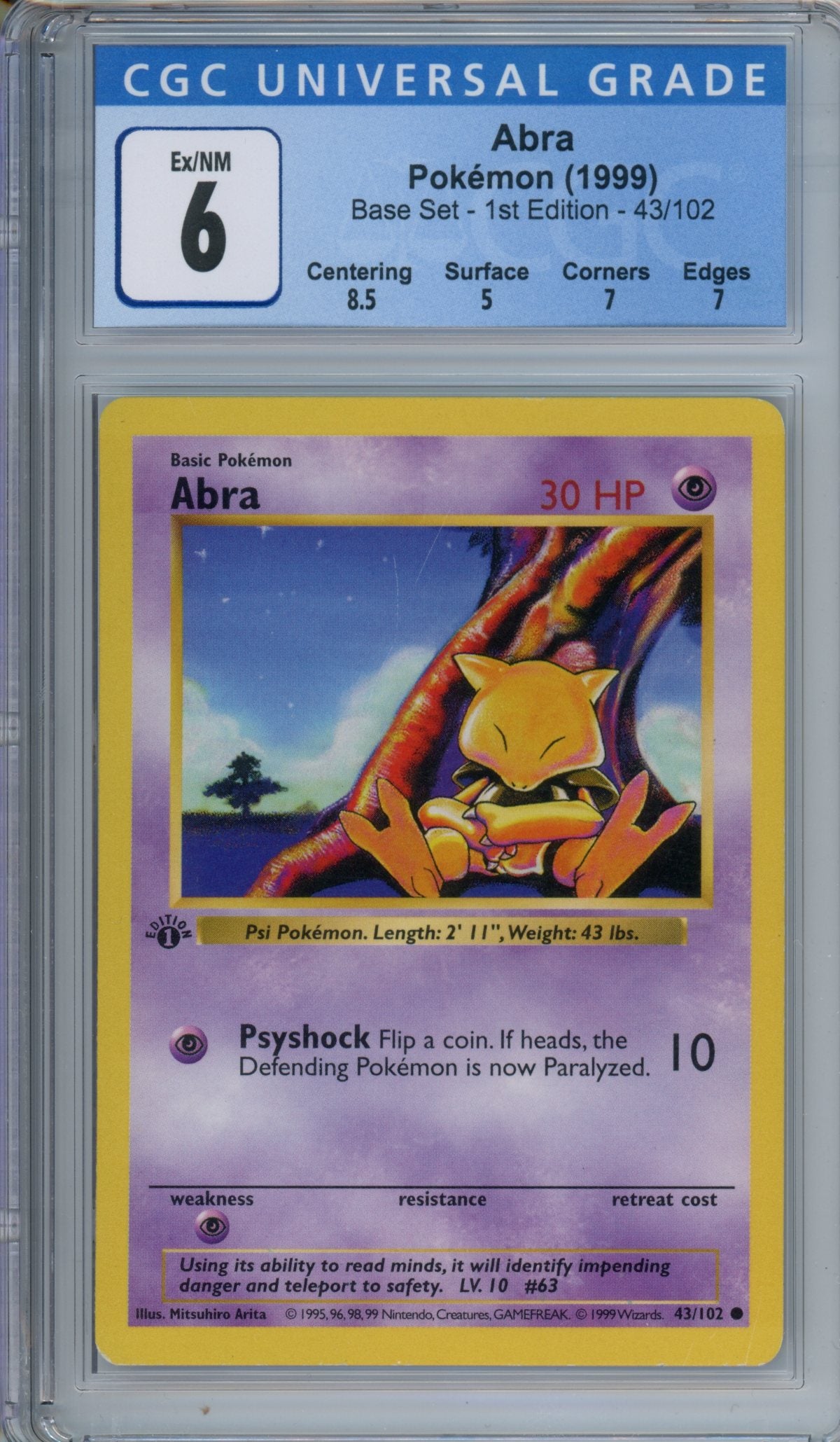 CGC 6 1st edition base set abra | Tacoma Games