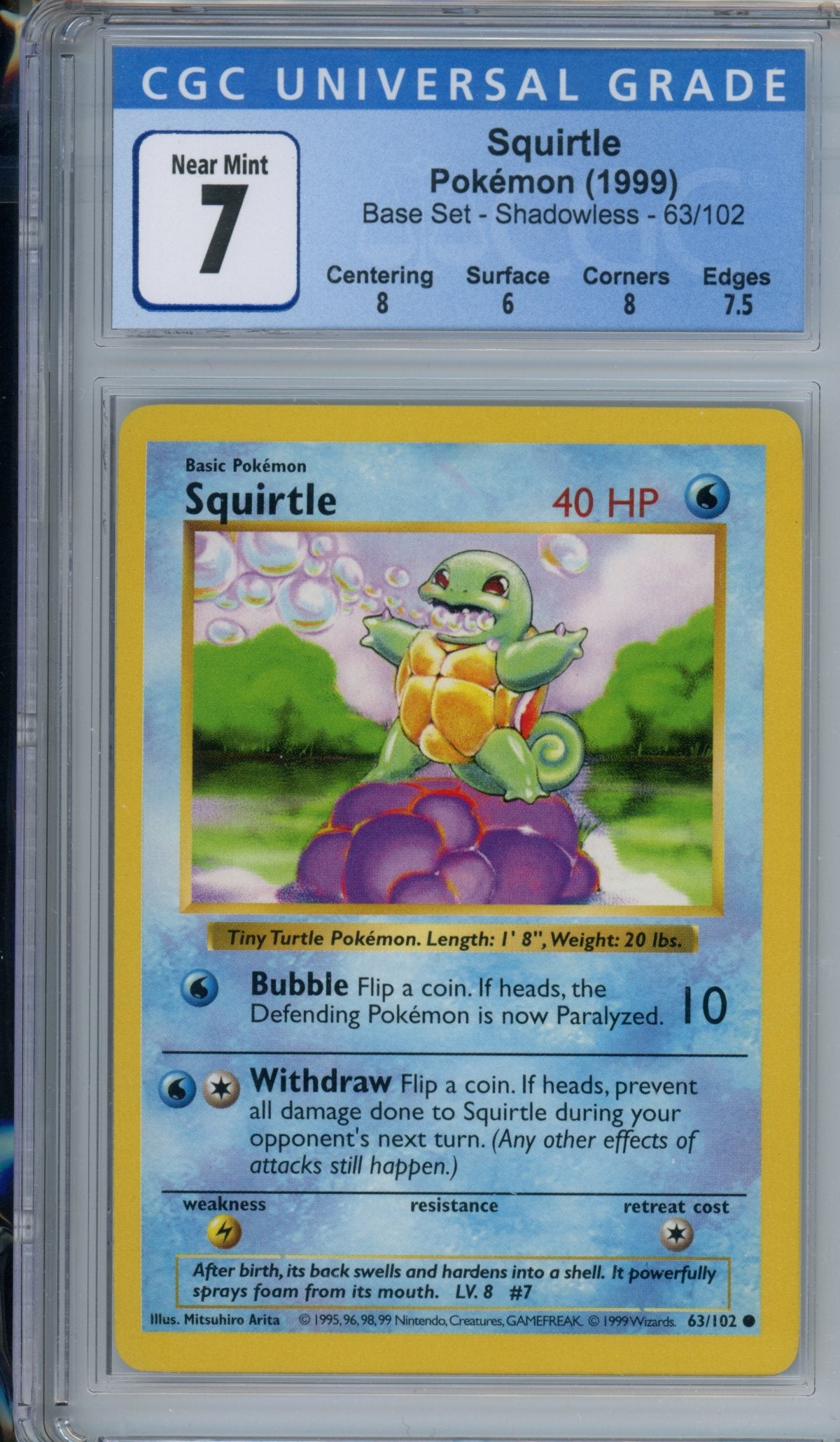CGC 7 shadowless base set squirtle | Tacoma Games
