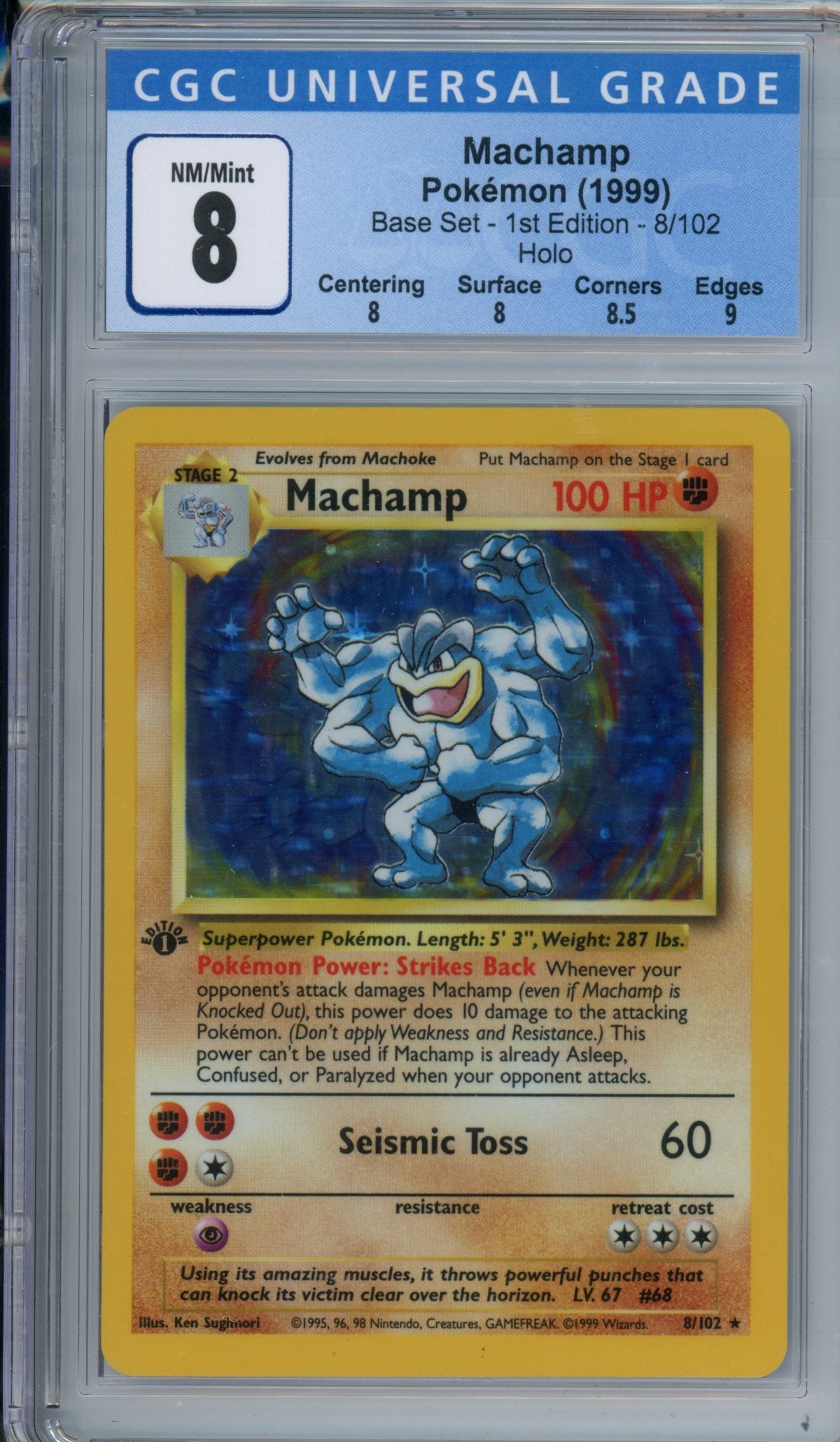 cgc 8 1st edition base set machamp | Tacoma Games