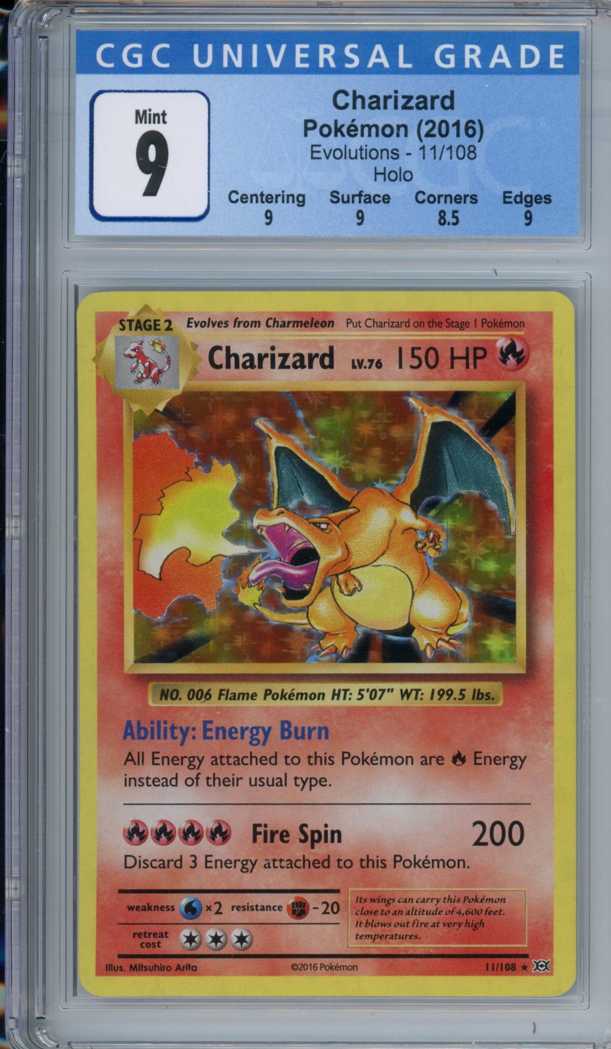 CGC 9 evolutions charizard | Tacoma Games
