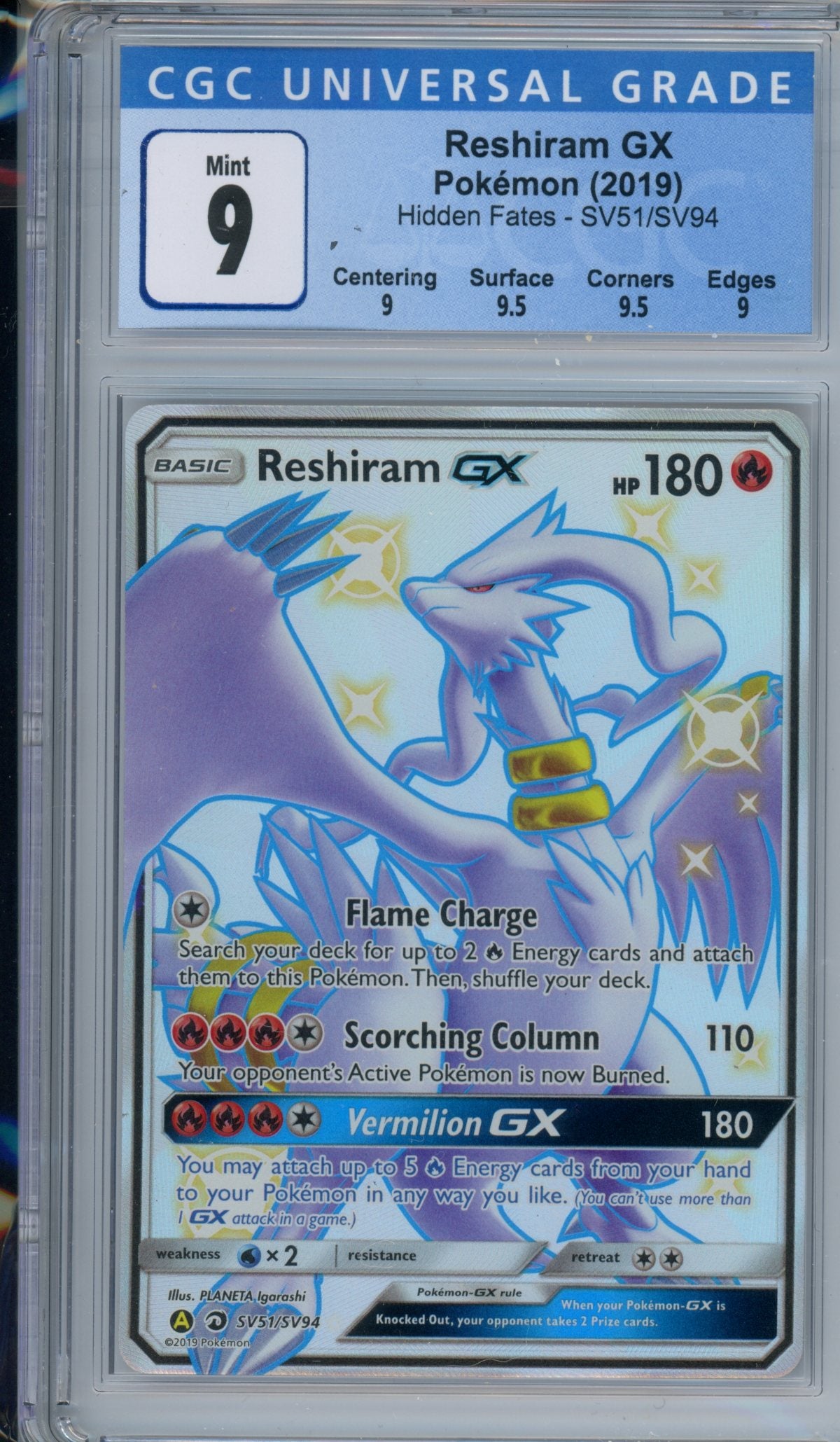 CGC 9 reshiram gx | Tacoma Games
