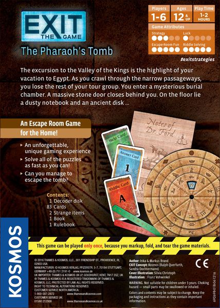 Exit: The Game – The Pharaoh's Tomb | Tacoma Games