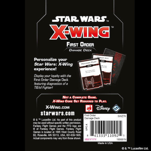 Star Wars X-Wing 2nd Ed: First Order Damage Deck | Tacoma Games